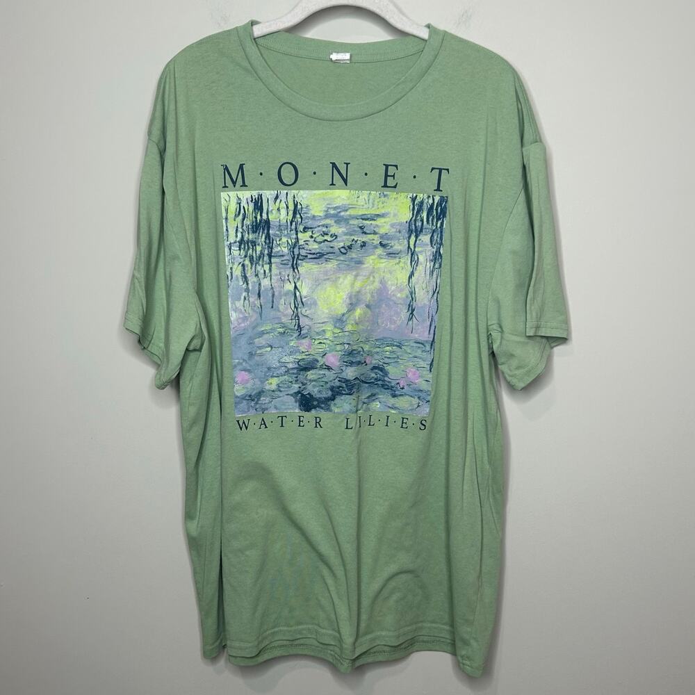 Claude Monet Green Water Lilies Graphic T-Shirt Unisex Gildan Size XL